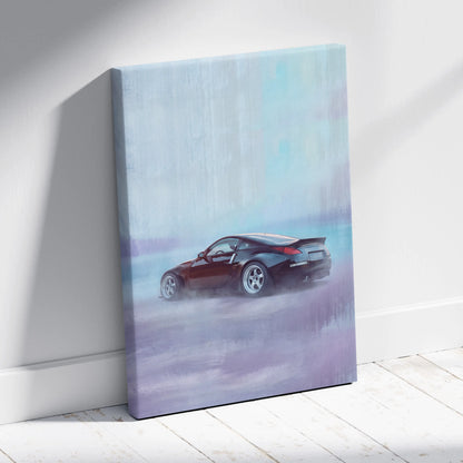 Nissan 350Z Inspired Automotive Wall Art - Widebody JDM Performance Car Canvas Print for Garage