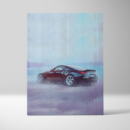Nissan 350Z Inspired Automotive Wall Art - Widebody JDM Performance Car Canvas Print for Garage