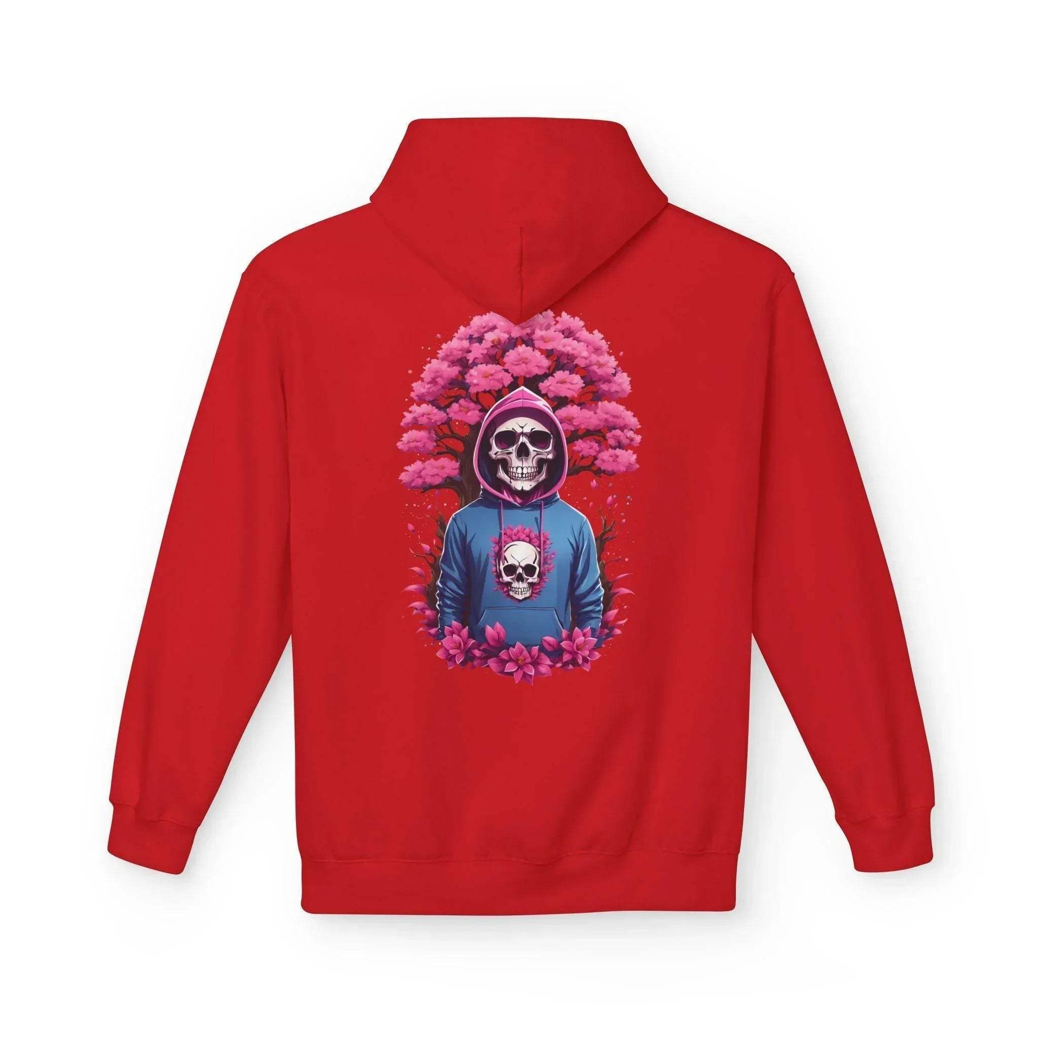 Cozy Chic Skull & Pink Floral Fleece Hoodie
