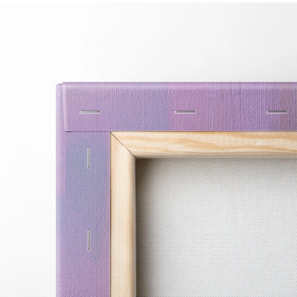 Purple canvas frame with light wood border for Lamborghini Aventador inspired premium automotive wall decor