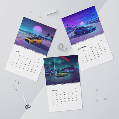 2027 Japanese Car Vaporwave Wall Calendar – JDM Performance, Street Cars & Neon Artwork Collection