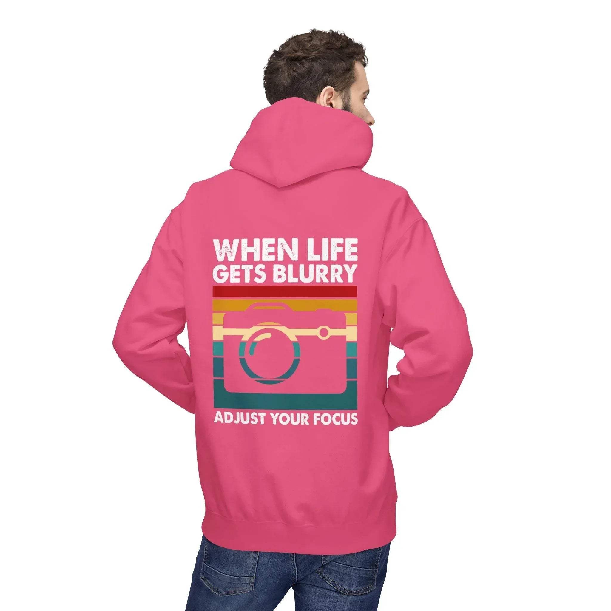 Inspirational 'Adjust Your Focus' Cozy Fleece Hoodie for Ultimate Comfort