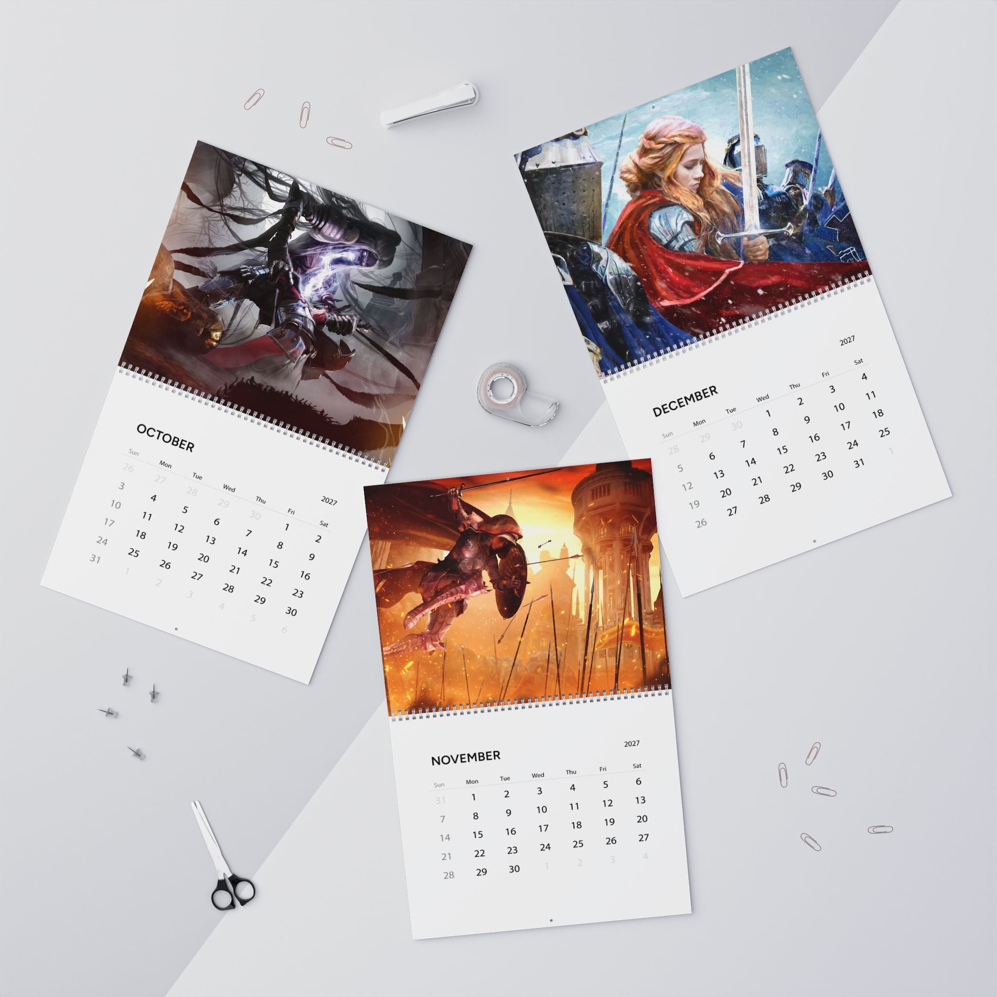 2027 Fantasy Character Artwork Wall Calendar – Enchanted Realms, Dreamscapes & Mystical Art
