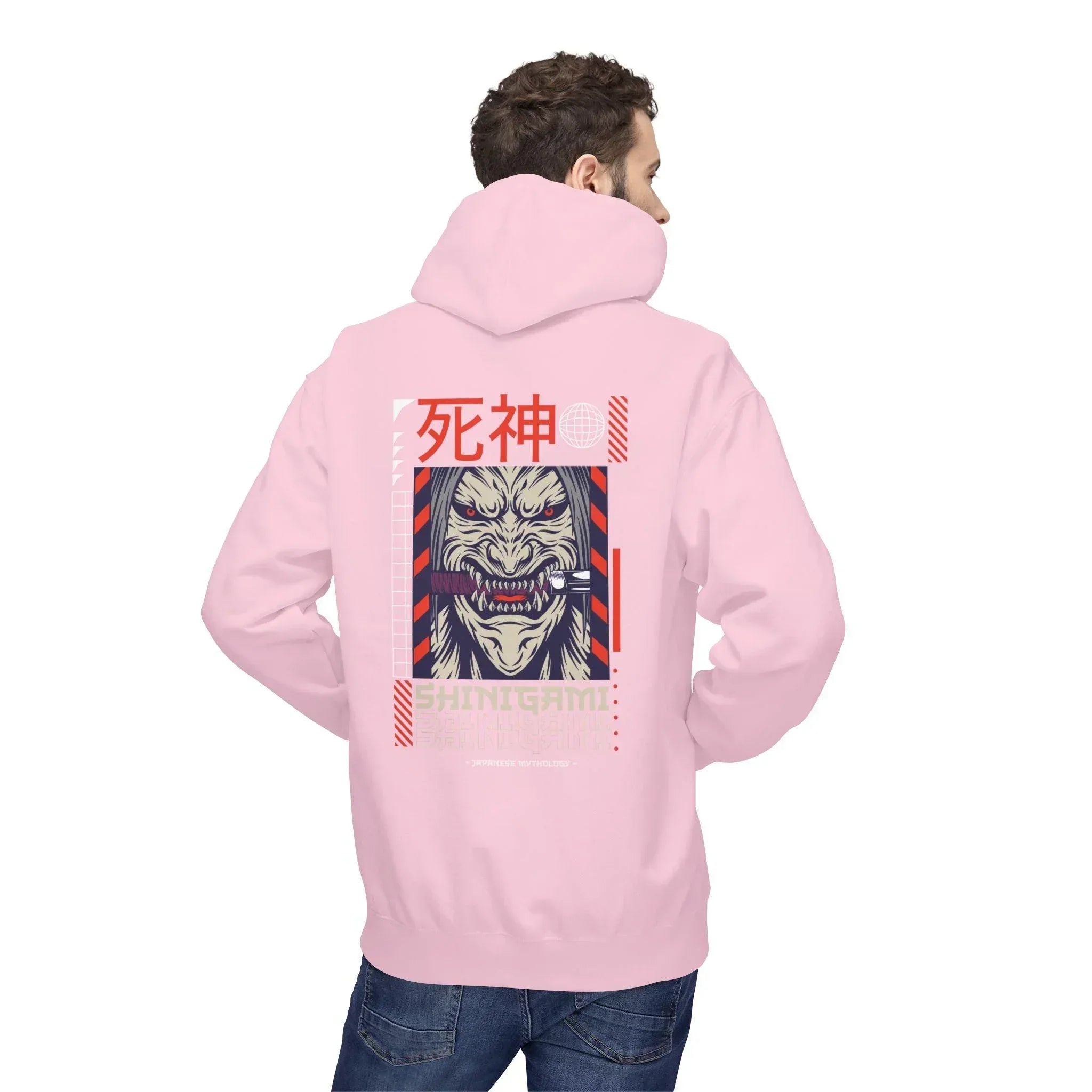 Shinigami-Inspired Japanese Streetwear Fleece Hoodie - Comfort Meets Cultural Style