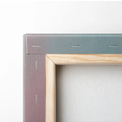 Koenigsegg regera inspired minimalist canvas art with light wood frame and muted pink and teal fabric accents