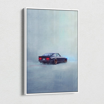 Datsun 240Z Inspired Automotive Wall Art - Classic Japanese Sports Vehicle Painting