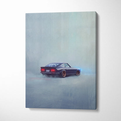 Datsun 240Z Inspired Automotive Wall Art - Classic Japanese Sports Vehicle Painting