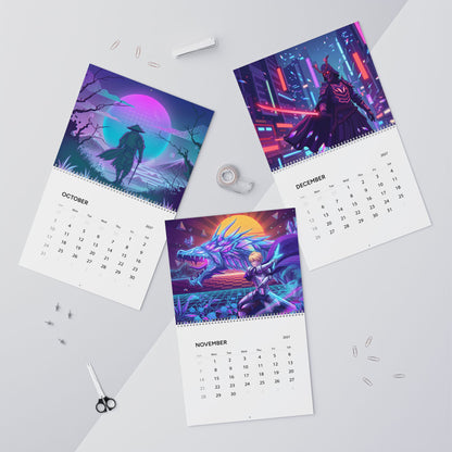 2027 Vaporwave Fantasy Art Calendar – Retro Futuristic Dreamscape Artwork Collection
