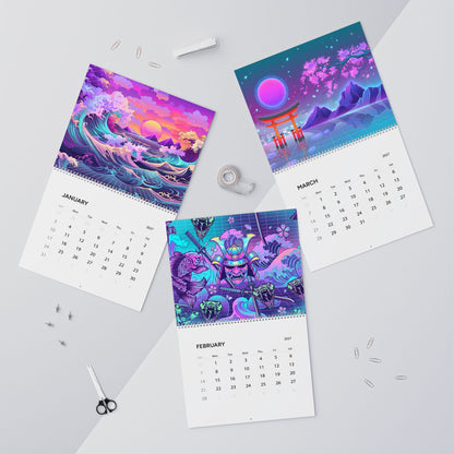 2027 Japanese Vaporwave Artwork Wall Calendar – Neon Japan Inspired Art Collection