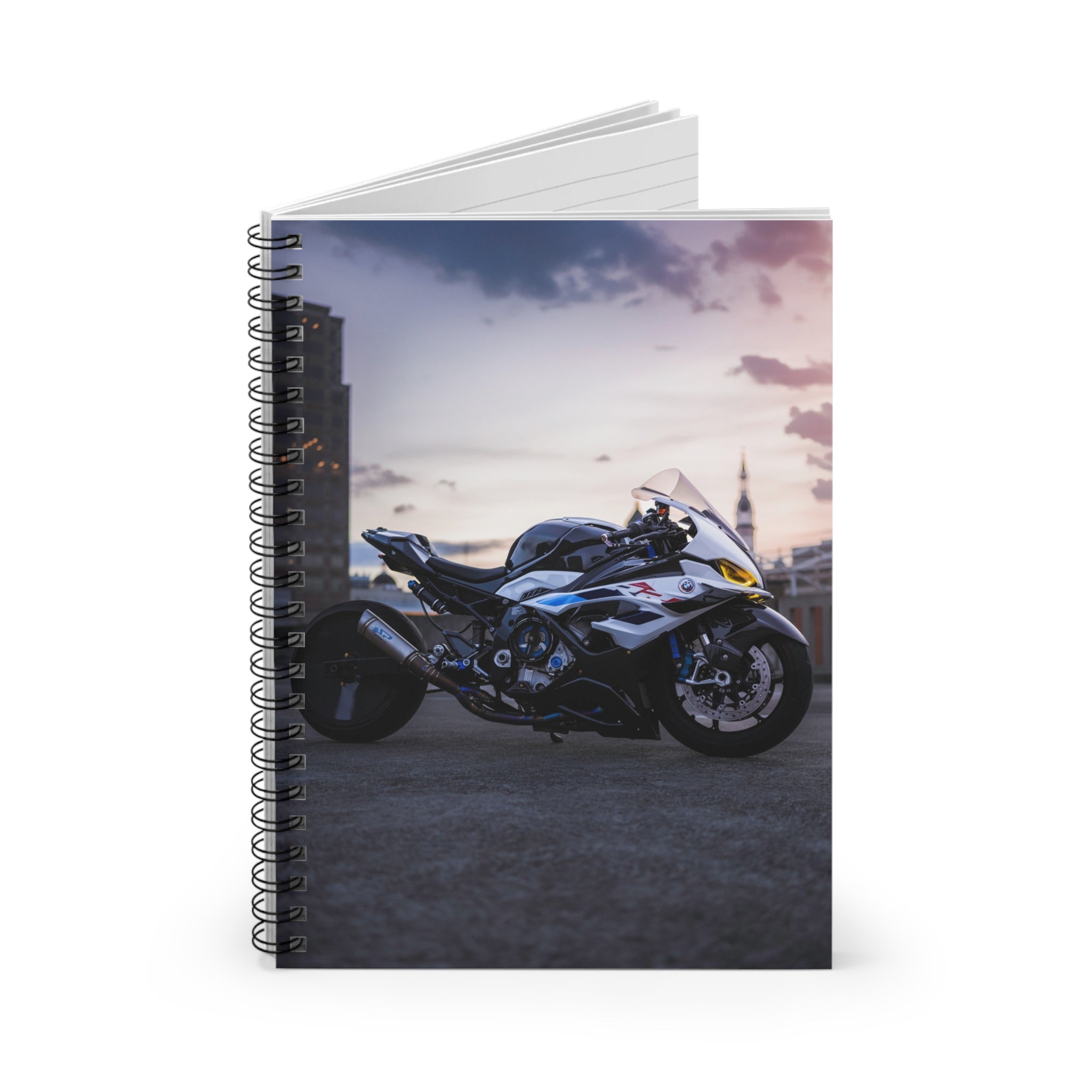 BMW S1000RR Drag Spec Motorcycle Spiral Notebook #003 - Throttle Designs