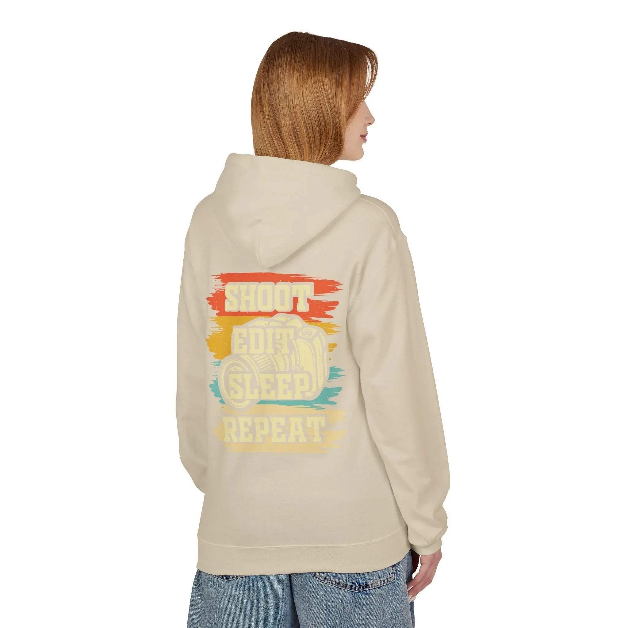 Creative Comfort: "Shoot, Edit, Sleep, Repeat" Fleece Hoodie for Trendsetters
