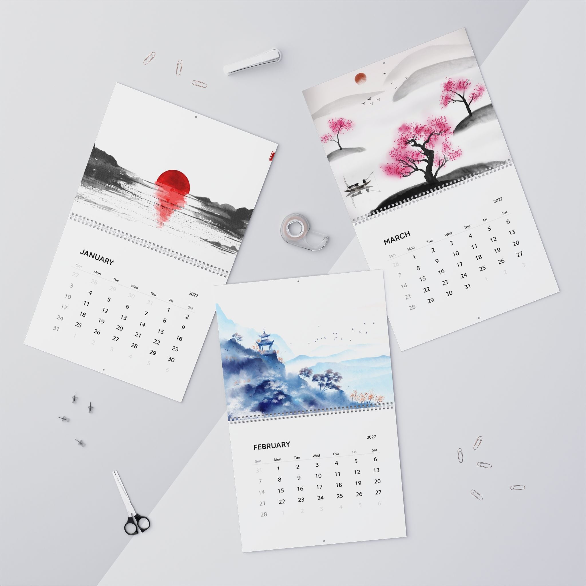 2027 Japan Inspired Wall Calendar – Japanese Aesthetic Artwork & Colorful Cultural Designs