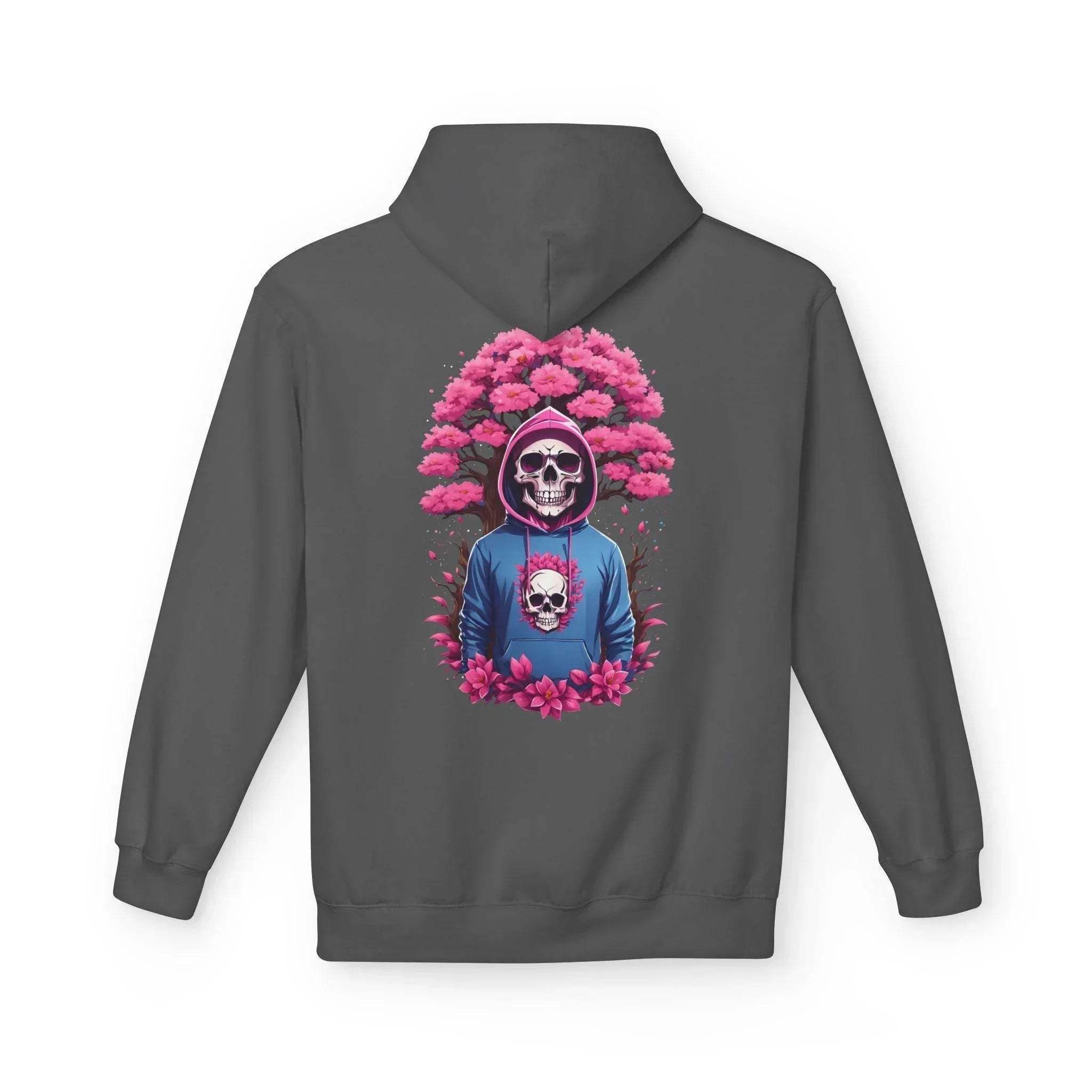 Cozy Chic Skull & Pink Floral Fleece Hoodie