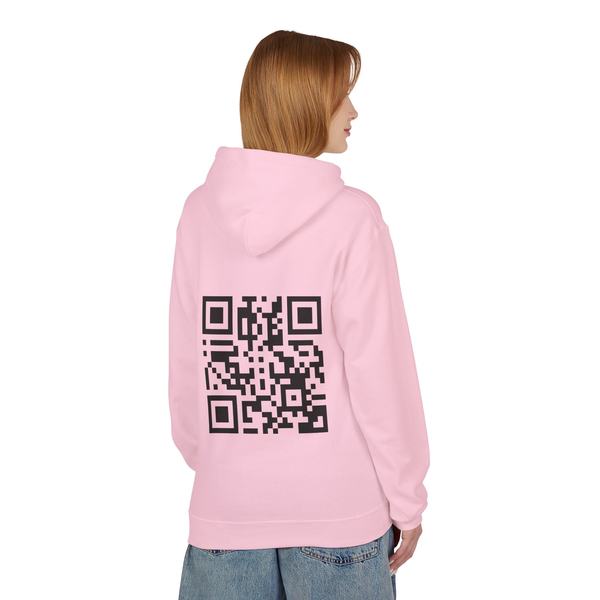 Rickroll QR Code Fleece Hoodie - Fun & Cozy Surprise Apparel - Throttle Designs