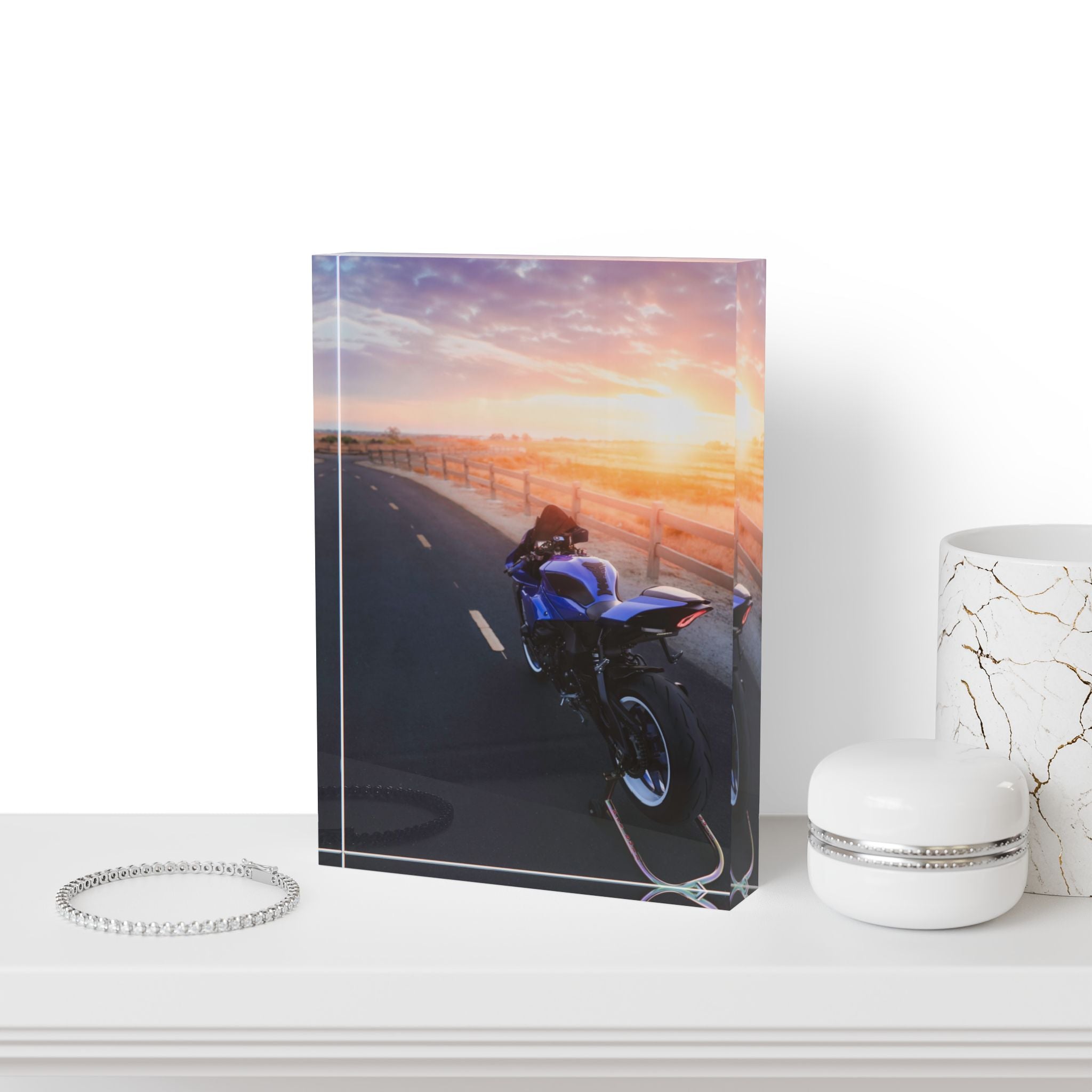 Yamaha R1 Motorcycle Acrylic Photo Block #004 - Throttle Designs