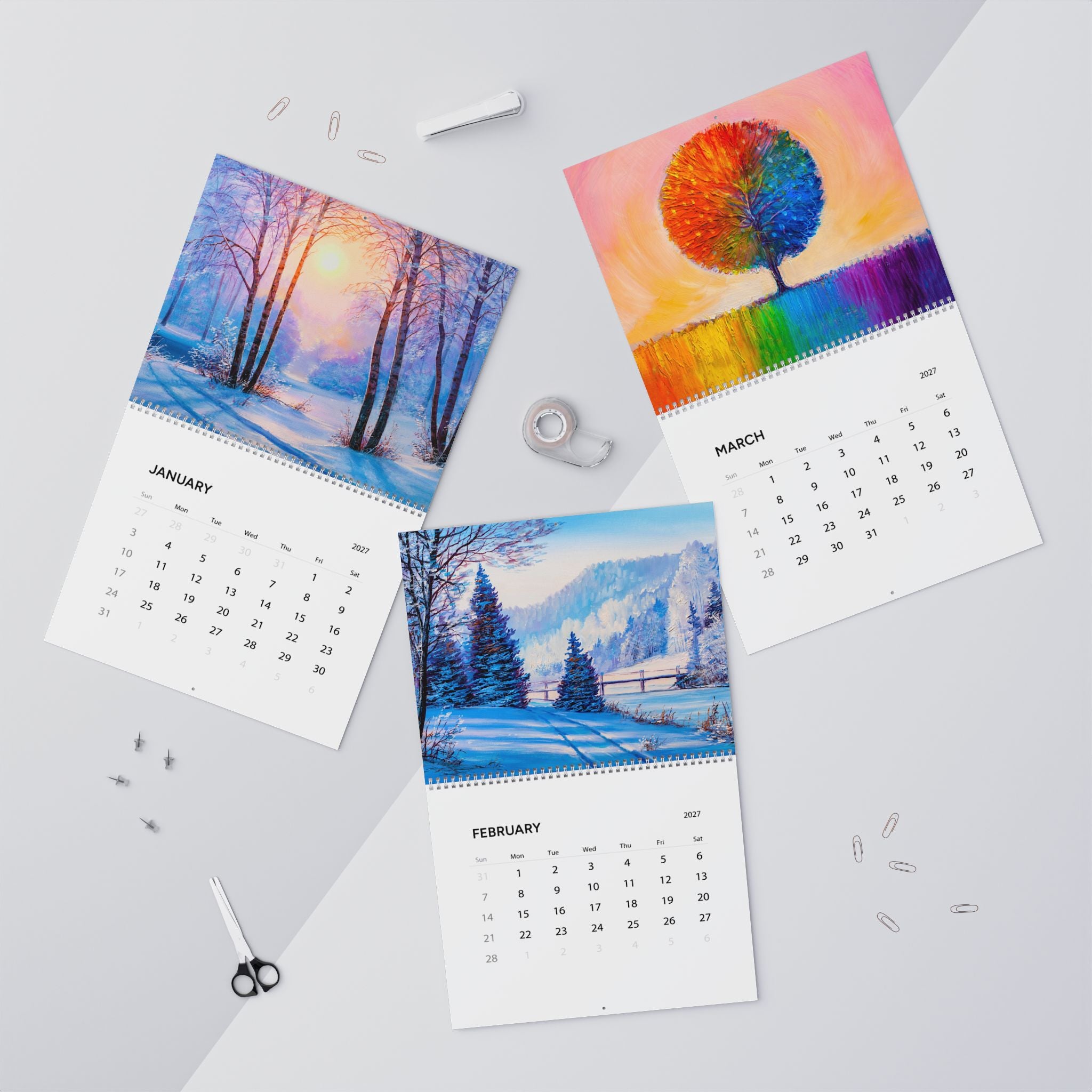 2027 Painted Art Wall Calendar – Creative Artwork, Artistic Scenes & Decorative Painting Collection