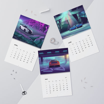 2027 Muscle Car Vaporwave Wall Calendar – American Muscle, Classic Performance Cars & Retro Neon Artwork