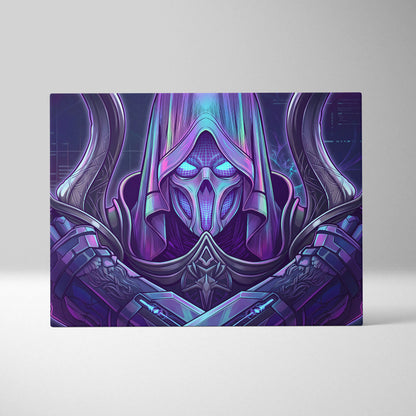 Vaporwave Neon Mystic Canvas - Vaporwave Fantasy Portrait Neon Purple Cyan For Living Room Mystic Neon Mood Cyberpunk