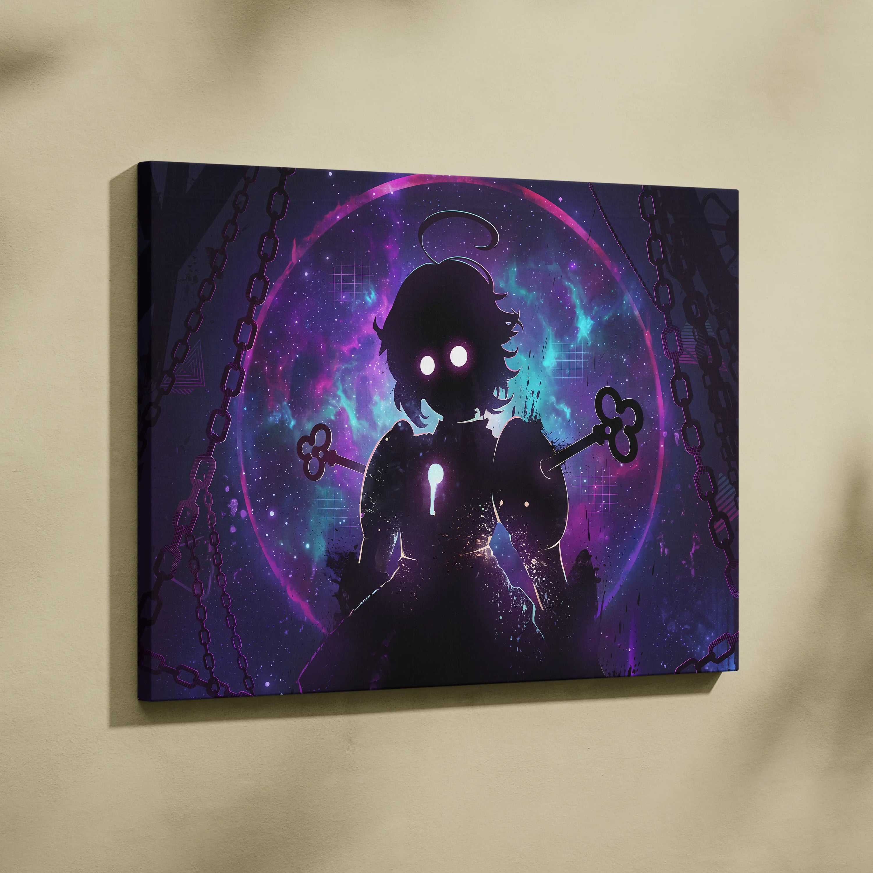 Vaporwave Neon Fantasy Canvas - Vaporwave Fantasy Neon Purple Living Room RetroFuturism Mystical Mood Canvas Print