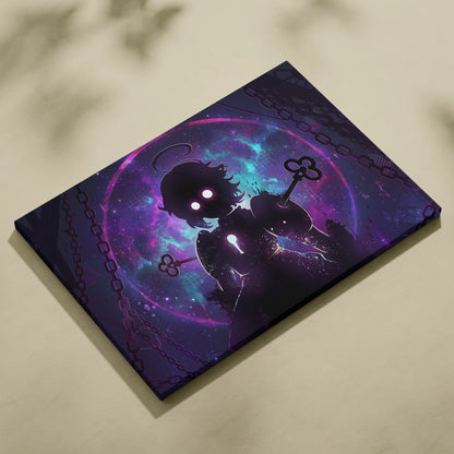 Vaporwave Neon Fantasy Canvas - Vaporwave Fantasy Neon Purple Living Room RetroFuturism Mystical Mood Canvas Print