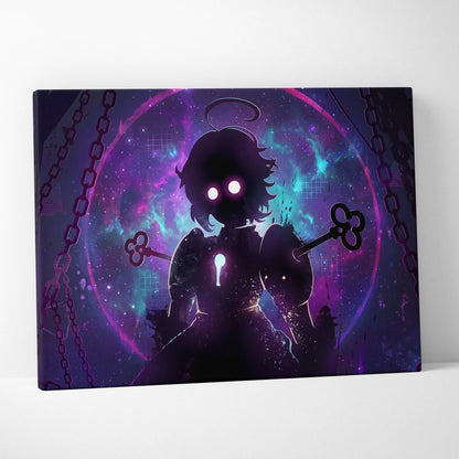 Vaporwave Neon Fantasy Canvas - Vaporwave Fantasy Neon Purple Living Room RetroFuturism Mystical Mood Canvas Print