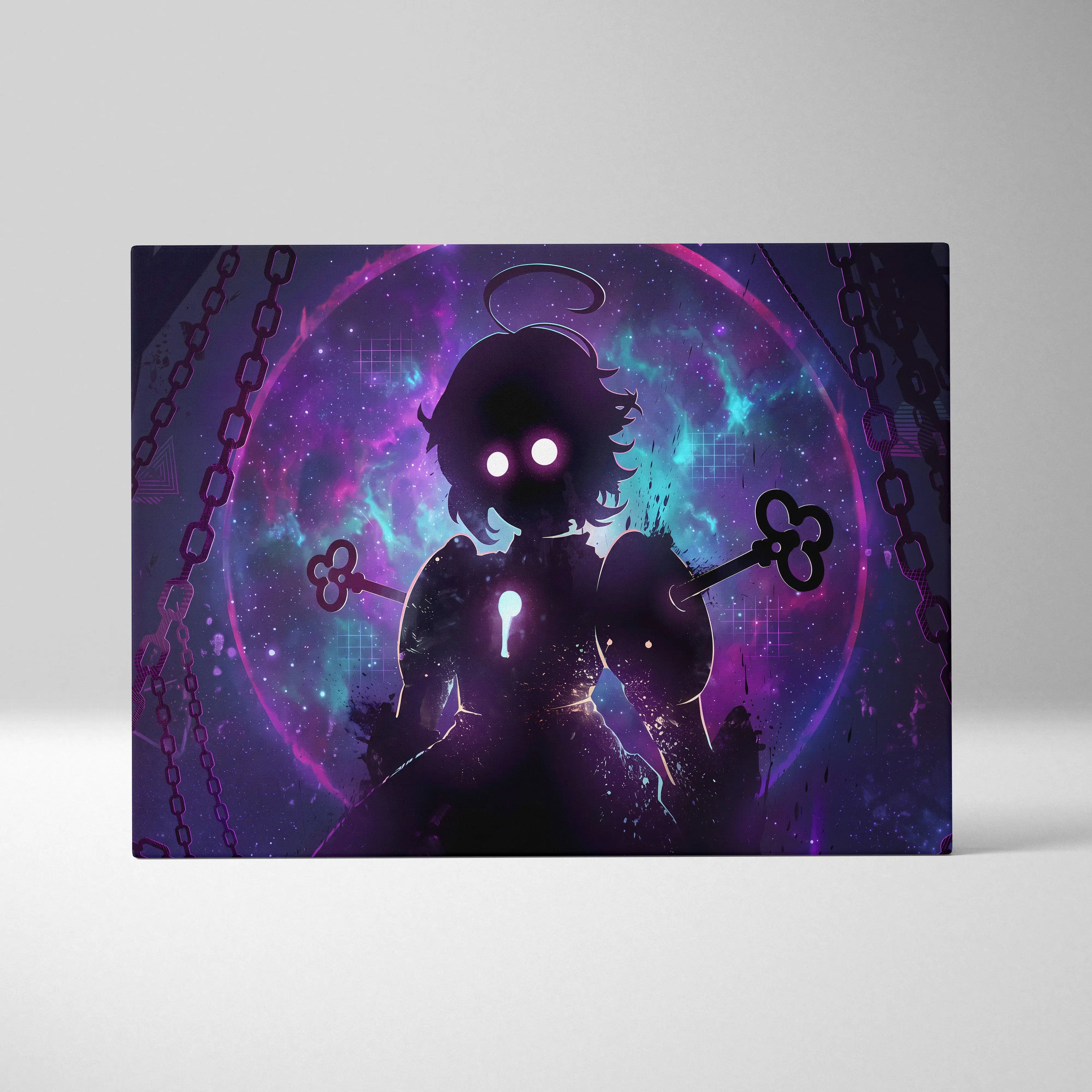 Vaporwave Neon Fantasy Canvas - Vaporwave Fantasy Neon Purple Living Room RetroFuturism Mystical Mood Canvas Print