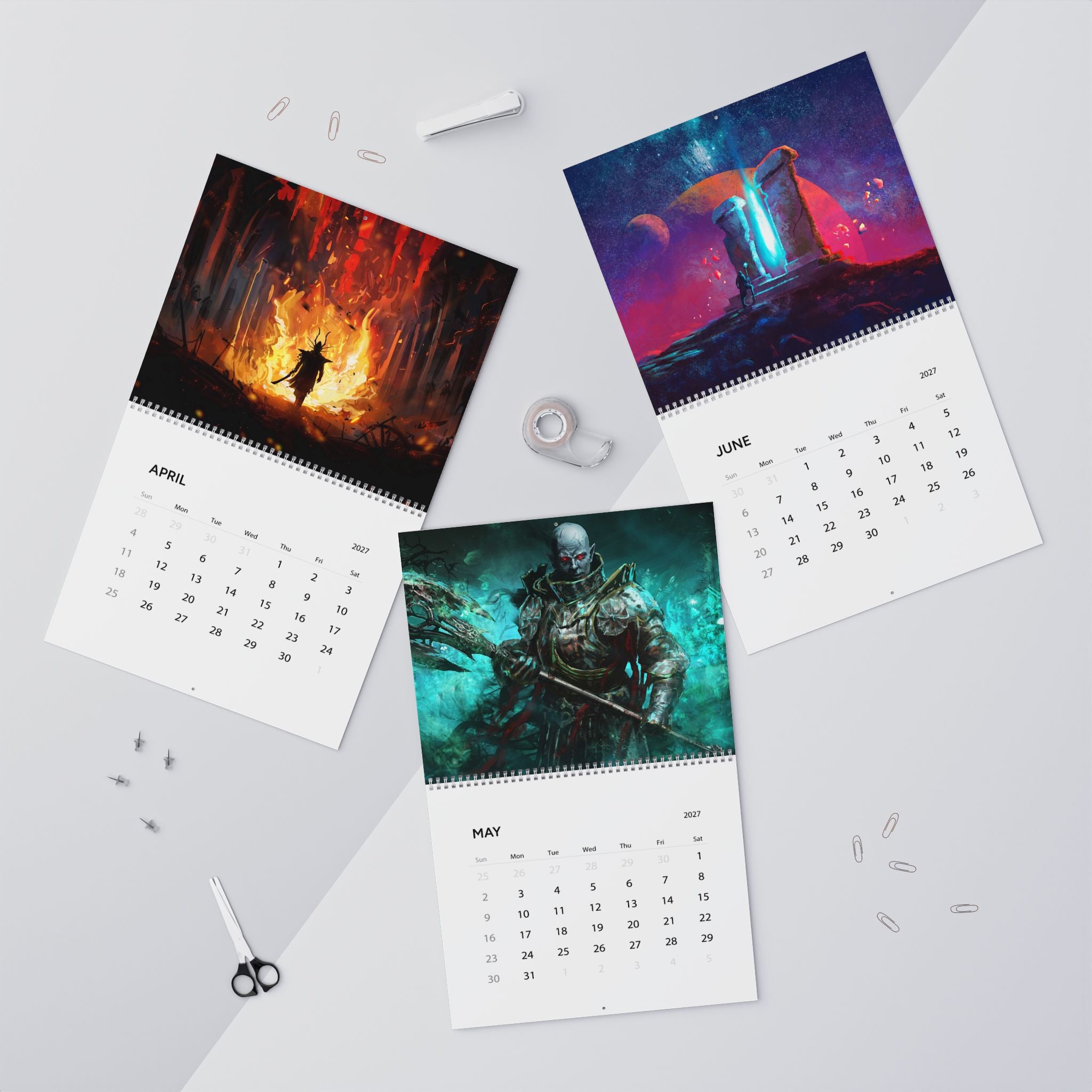 2027 Fantasy Wall Calendar – Epic Character Art, Magical Landscapes & Dreamlike Worlds
