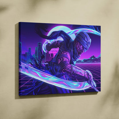 Vaporwave Neon Dream Canvas - Surreal Neon Dancer Living Room Vaporwave Dreamy Nightlife Mood Modern Retro Canvas