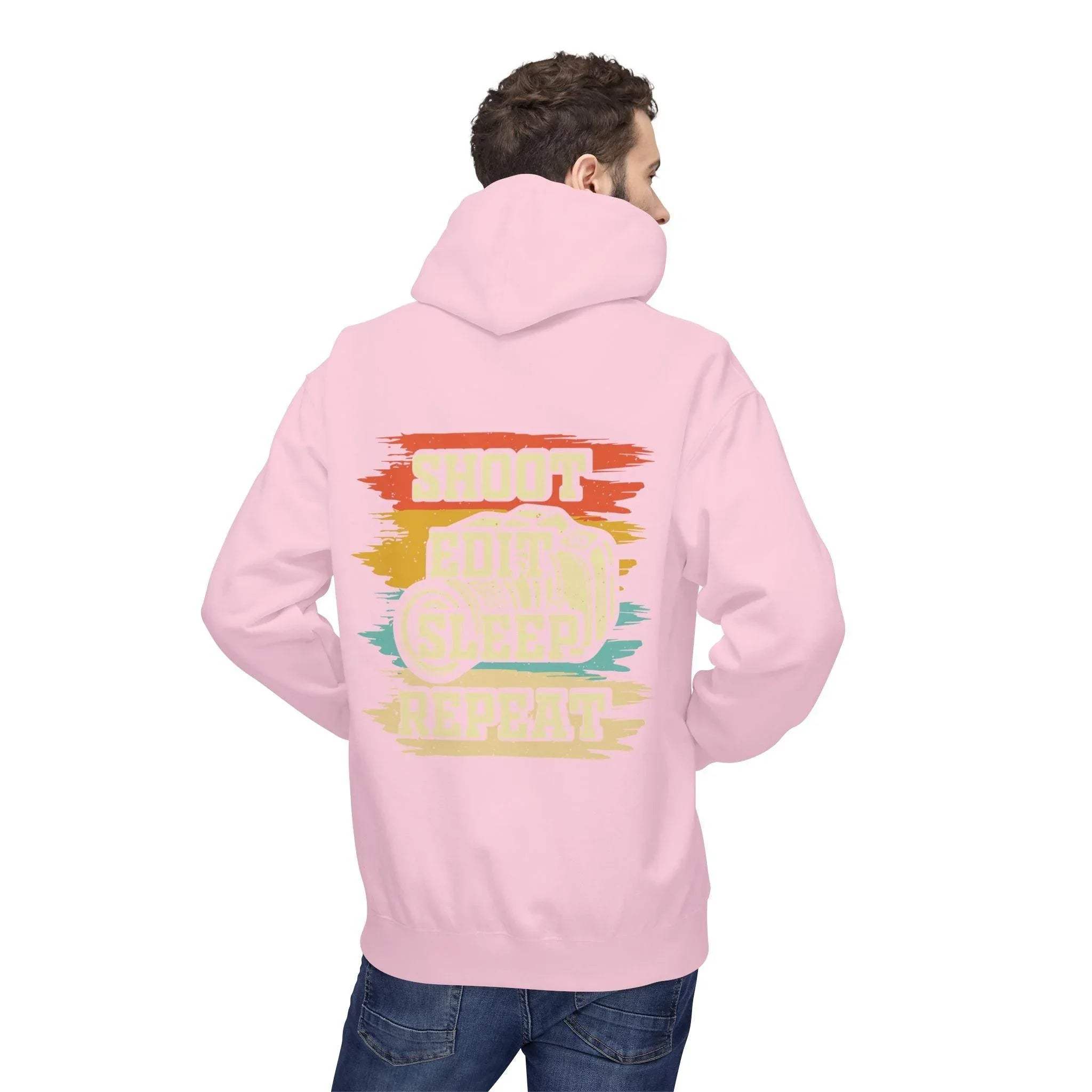 Creative Comfort: "Shoot, Edit, Sleep, Repeat" Fleece Hoodie for Trendsetters