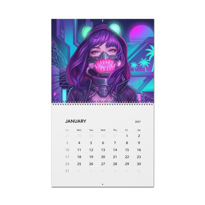 2027 Fantasy Vaporwave Art Wall Calendar – Surreal Retro Neon Artwork & Dreamscapes