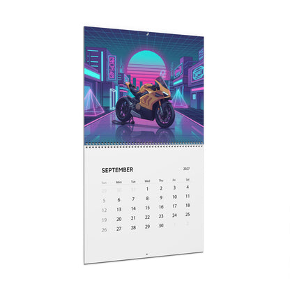 2027 Sportbike Vaporwave Wall Calendar – Supersport Motorcycles & Retro Futuristic Neon Artwork