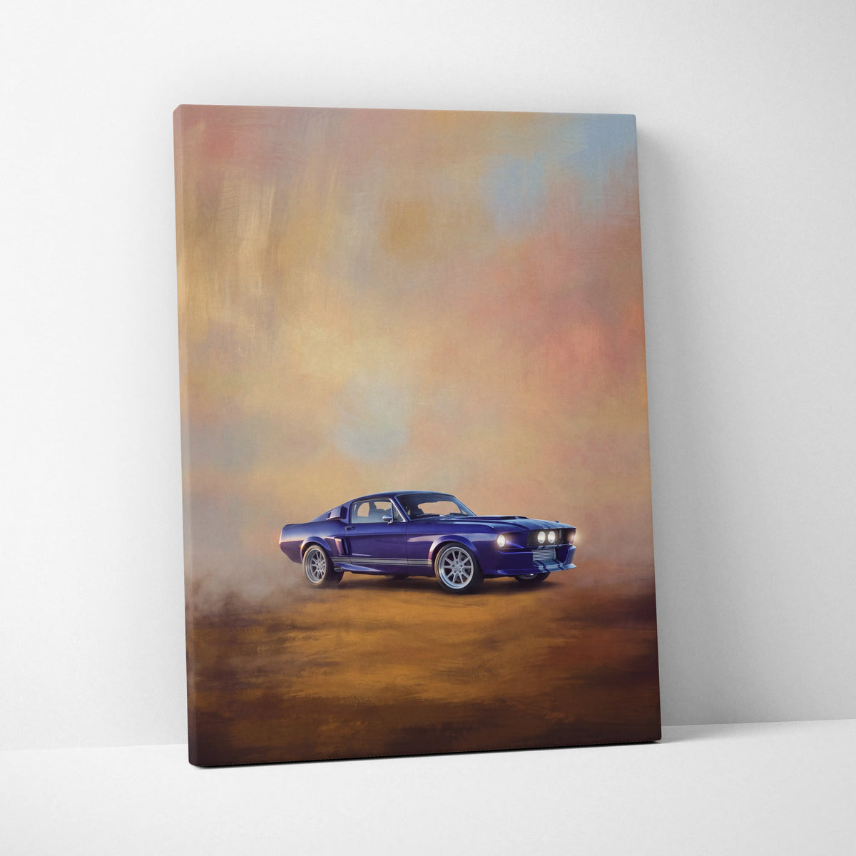 Ford Mustang Inspired Car Wall Art, Classic Coupe Canvas Painting