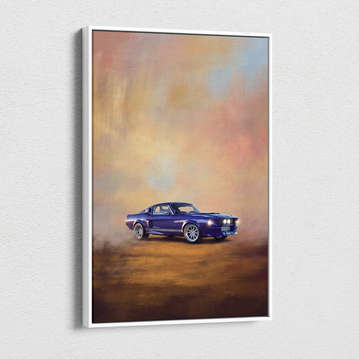Ford Mustang Inspired Car Wall Art, Classic Coupe Canvas Painting