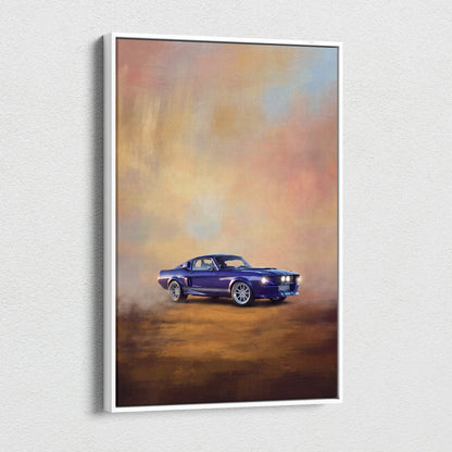 Ford Mustang Inspired Car Wall Art, Classic Coupe Canvas Painting