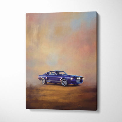 Ford Mustang Inspired Car Wall Art, Classic Coupe Canvas Painting
