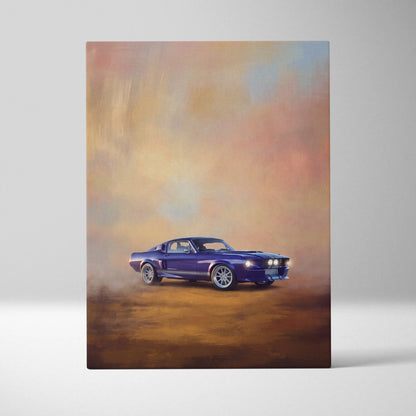 Ford Mustang Inspired Car Wall Art, Classic Coupe Canvas Painting