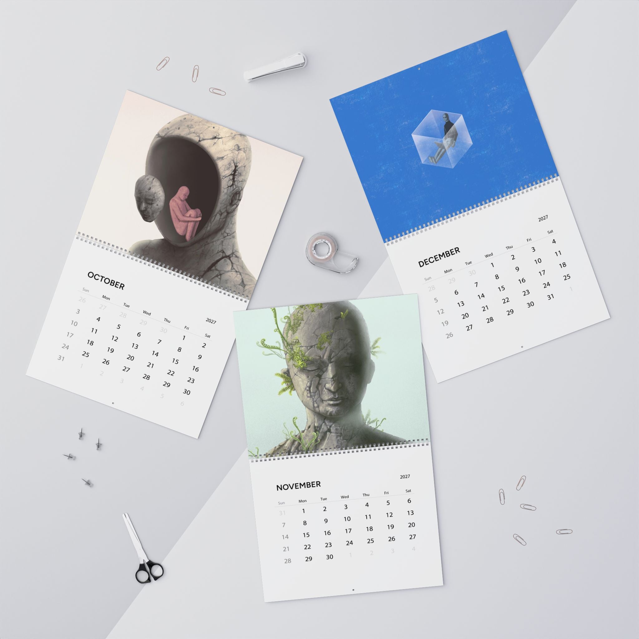 2027 Contemporary Art Wall Calendar – Abstract Artwork, Modern Designs & Creative Art Collection