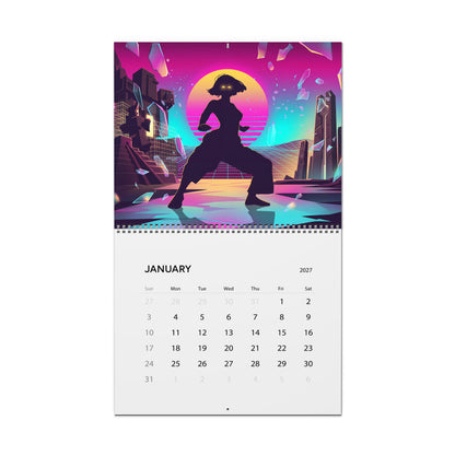 2027 Vaporwave Fantasy Wall Calendar – Dreamlike Retro Futuristic Artwork