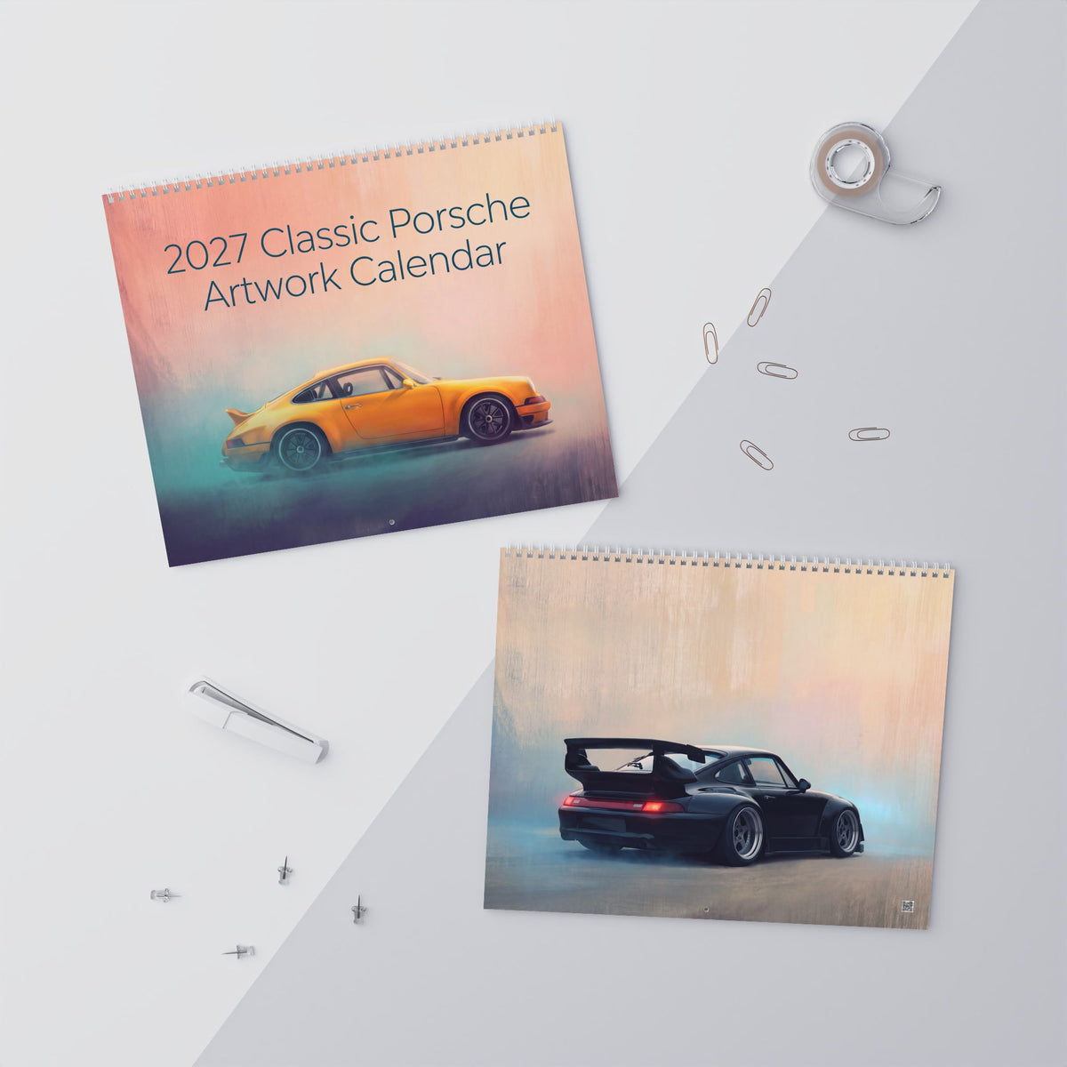 2027 Classic Porsche Inspired Artwork Calendar | Porsche 911 Inspired Wall Calendar