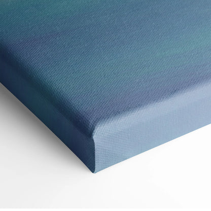 A framed mcLaren Senna inspired canvas print with deep blue to teal gradient and textured fabric weave for wall decor