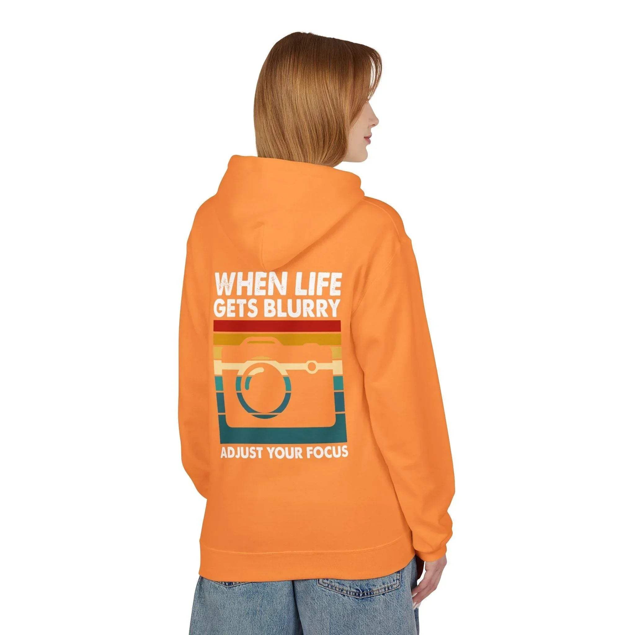Inspirational 'Adjust Your Focus' Cozy Fleece Hoodie for Ultimate Comfort