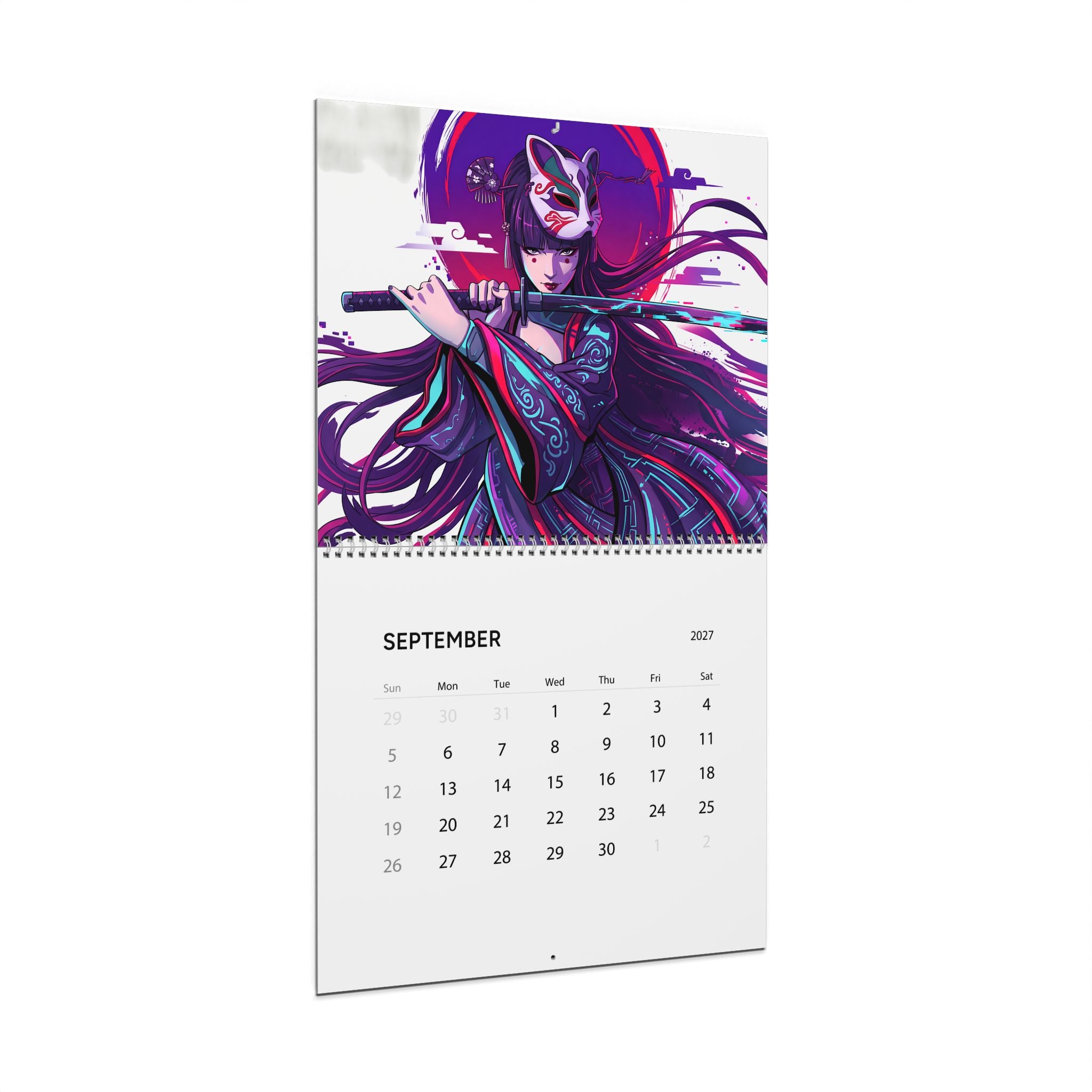 2027 Fantasy Vaporwave Artwork Wall Calendar – Retro Futuristic Neon Fantasy Art Collection