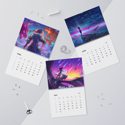 2027 Vaporwave Fantasy Wall Calendar – Dreamlike Retro Futuristic Artwork