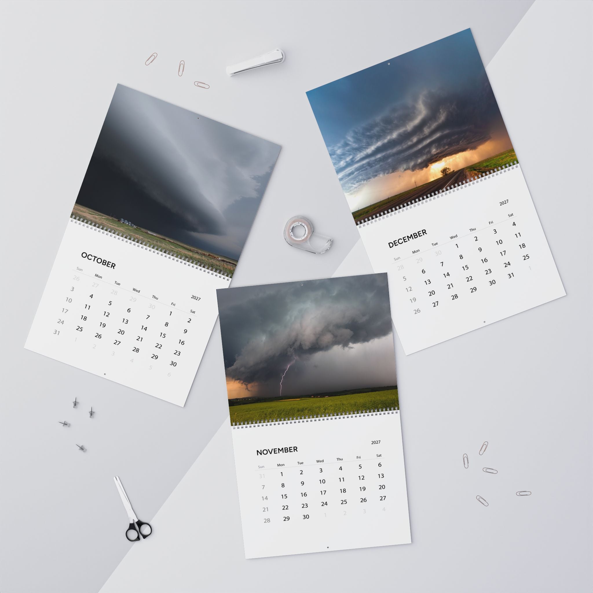 2027 Storm Artwork Wall Calendar – Dramatic Skies, Lightning & Powerful Weather Art Collection
