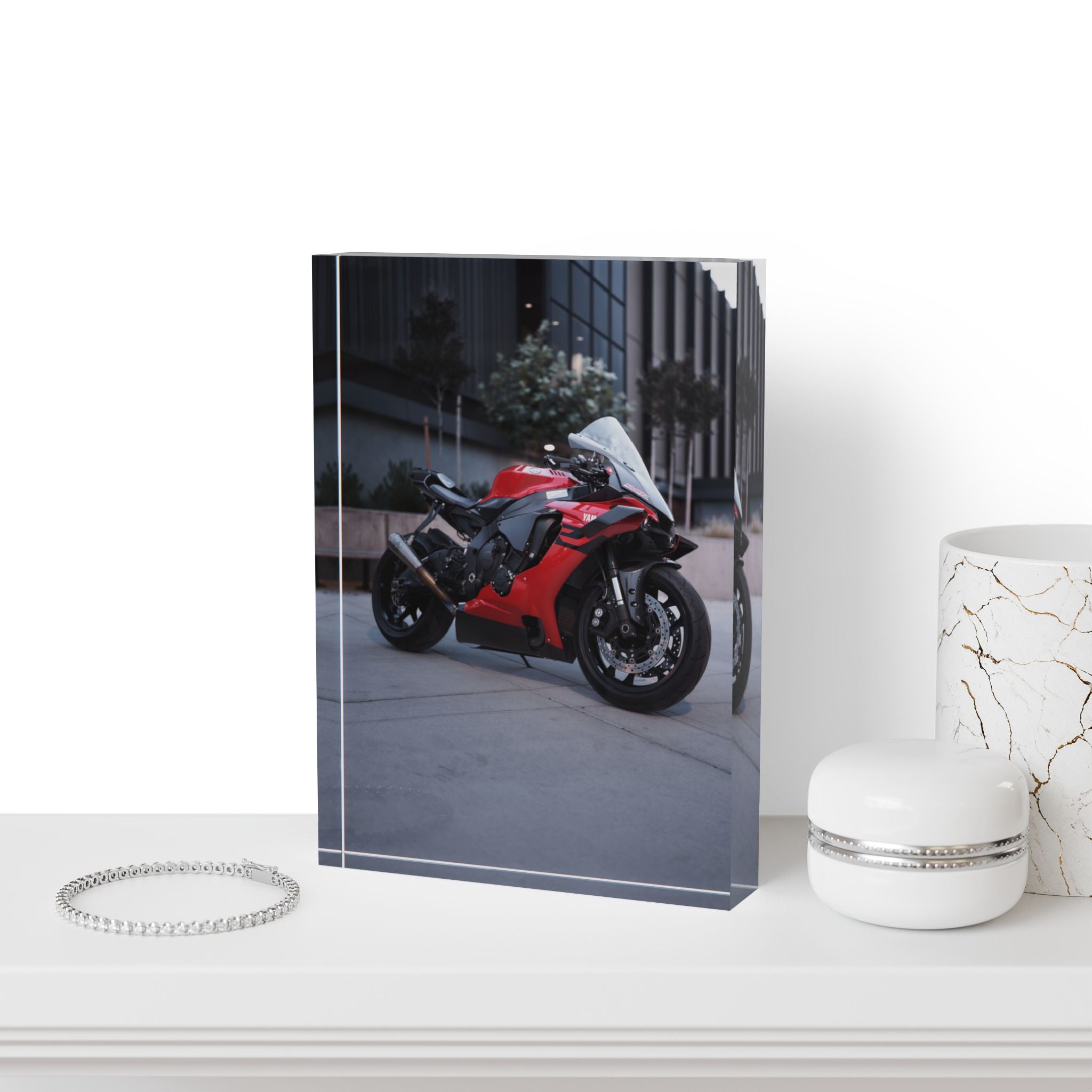 Yamaha R1 Motorcycle Acrylic Photo Block #002 - Throttle Designs