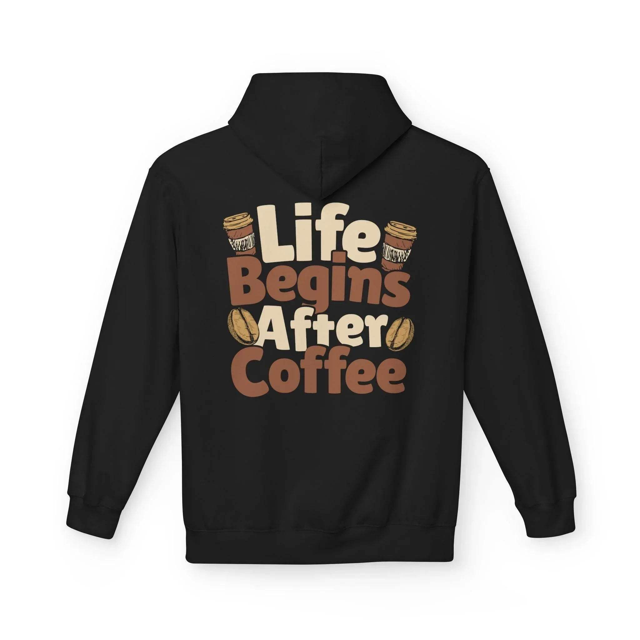 Cozy Life Begins After Coffee Fleece Pullover Hoodie