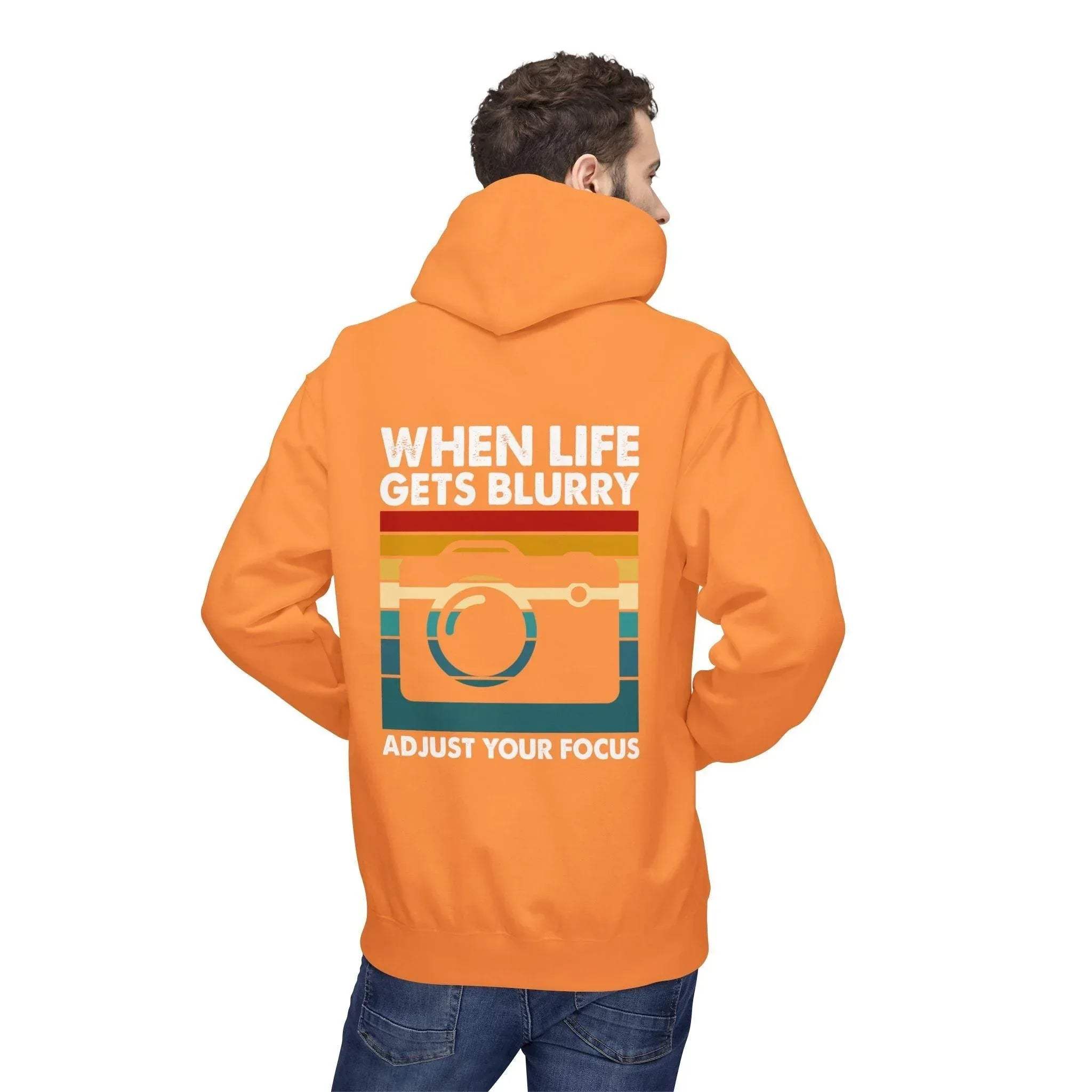 Inspirational 'Adjust Your Focus' Cozy Fleece Hoodie for Ultimate Comfort
