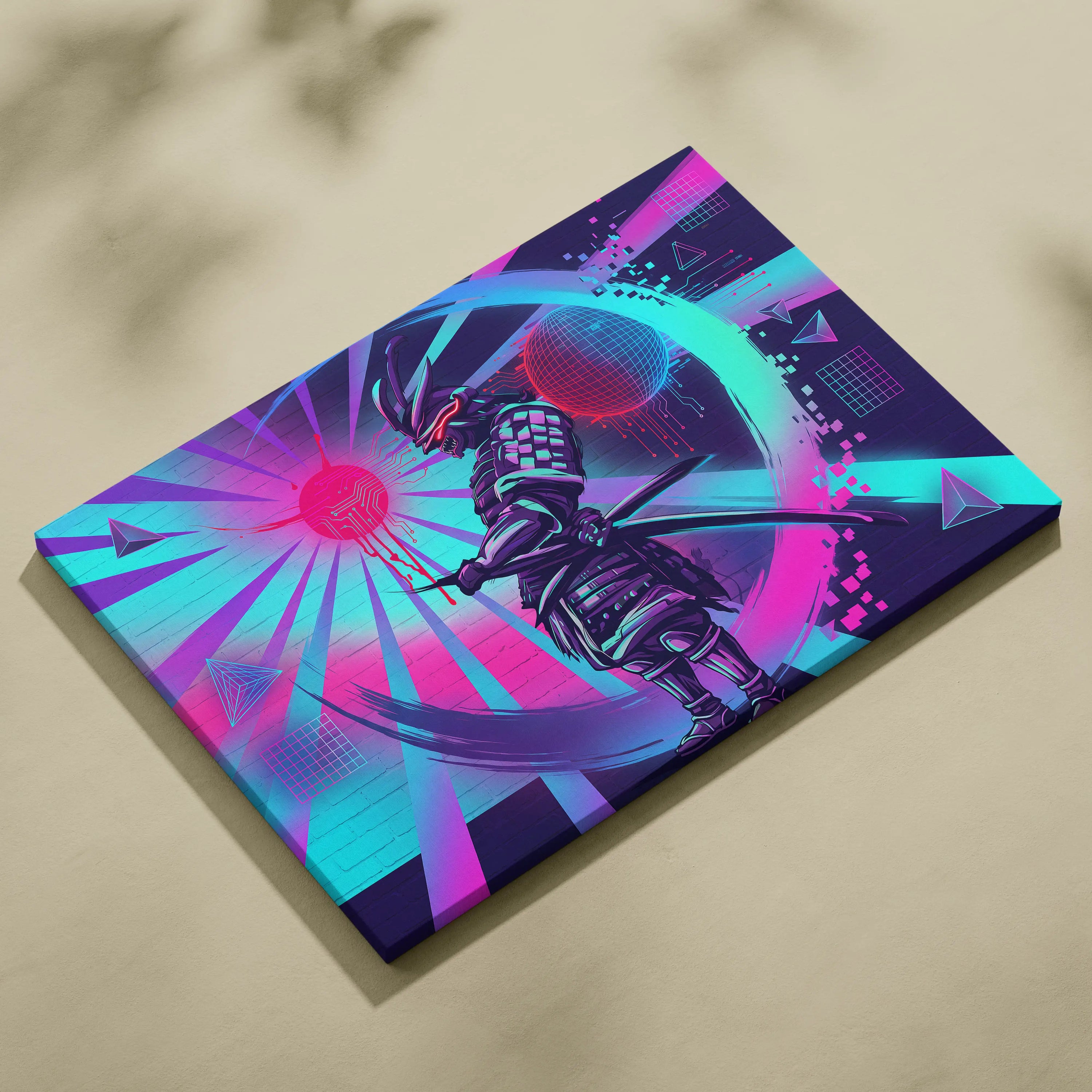 Vaporwave Neon Dragon Art - Dragon Neon Pink Purple Blue Living Room Vaporwave Mystical Neon Cyberpunk Wall Art Canvas