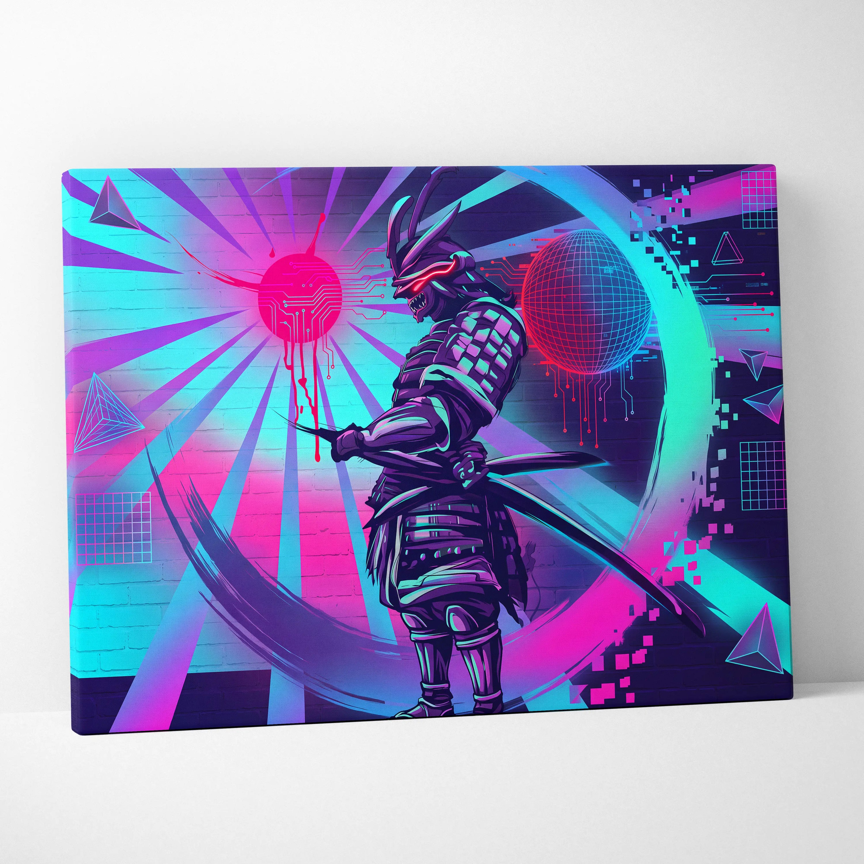 Vaporwave Neon Dragon Art - Dragon Neon Pink Purple Blue Living Room Vaporwave Mystical Neon Cyberpunk Wall Art Canvas