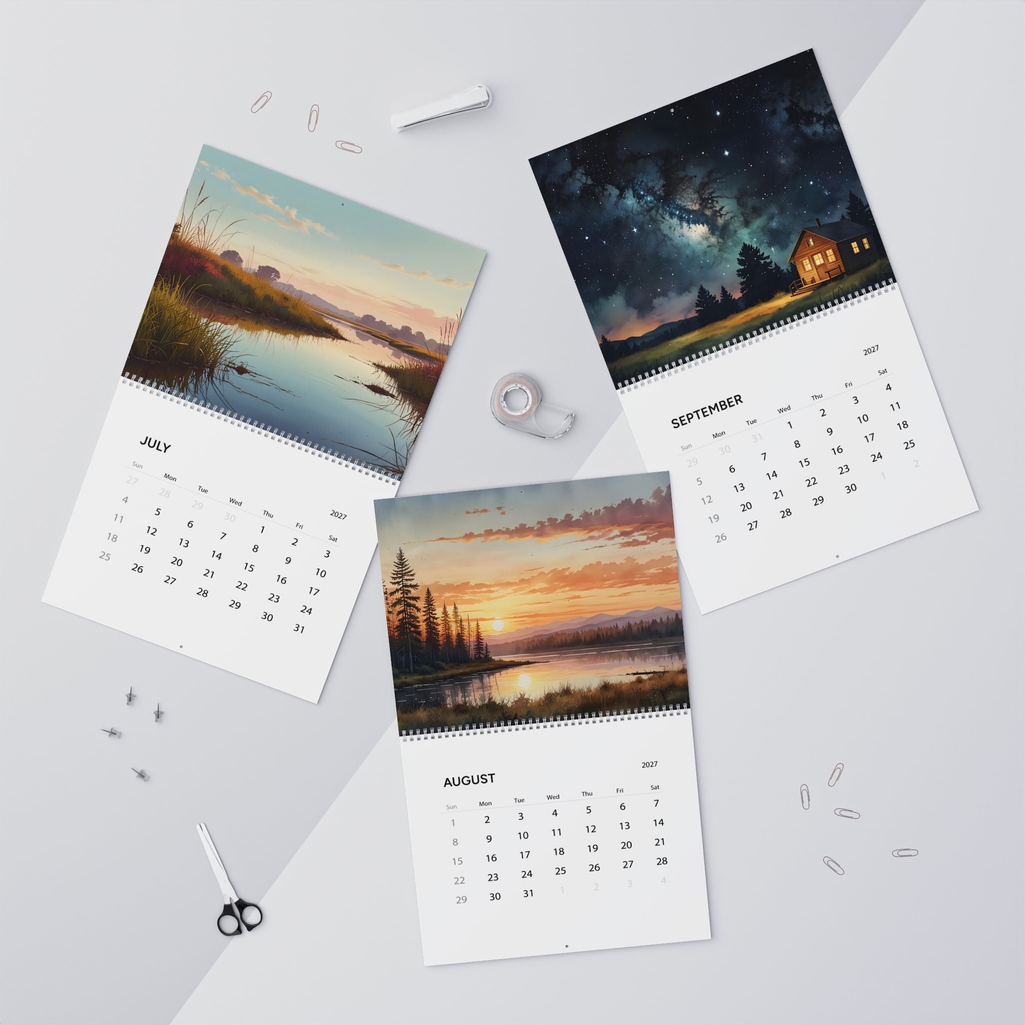 2027 Watercolor Artwork Wall Calendar – Colorful Artistic Designs & Dreamy Painted Art Collection